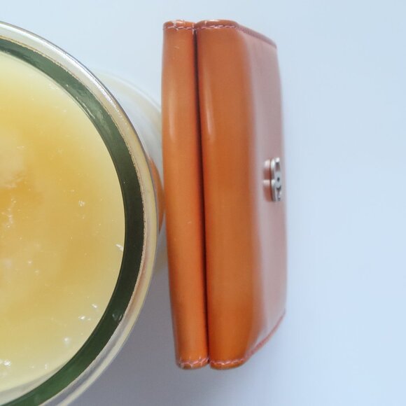 Chanel Orange Patent Leather Wallet Card Holder Silver CC Logo Luxury Designer - Picture 13 of 16